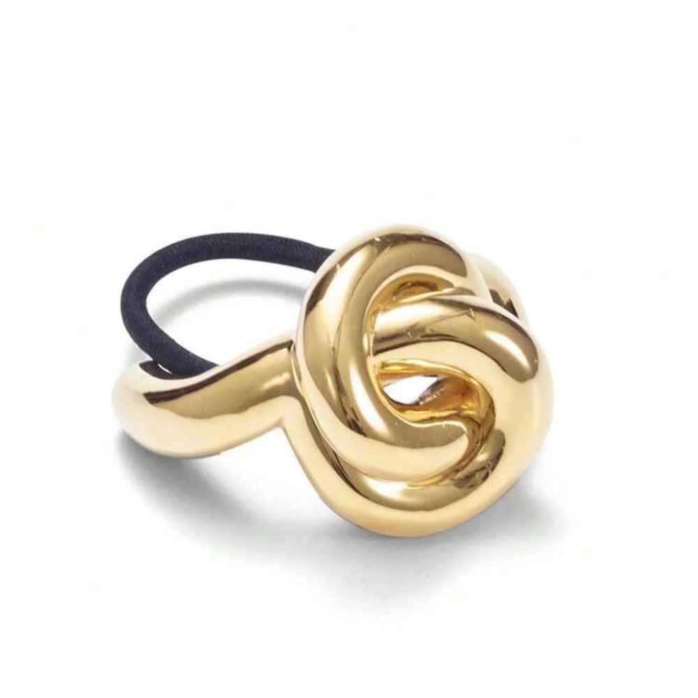 GOLD OR SILVER Metal Geometric Hair Tie/Ponytail Holder - Picture 5 of 10